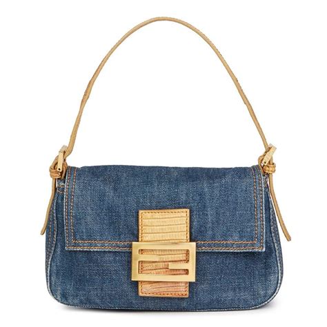 fendi mini baguette handbag|Fendi denim baguette.